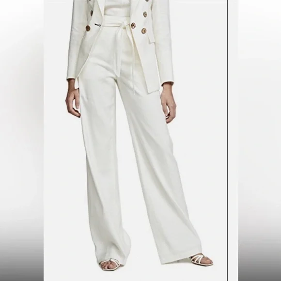NEW VERONICA BEARD Melika Belted Wide-Leg Pants
White Belted Wide Leg Trousers 6 - Picture 2 of 7